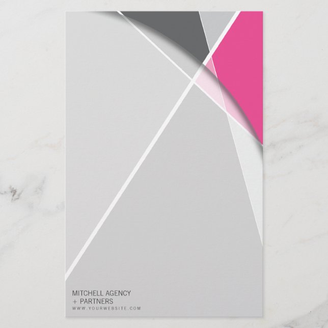 Criss Cross Geometric Pattern Stylish Mod Art Stationery (Front)