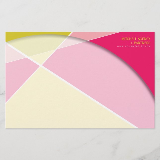 Criss Cross Geometric Pattern Stylish Mod Art Stationery (Front)