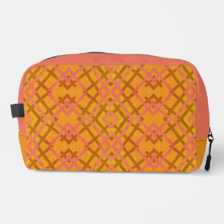 Criss Cross Wicker Pink Yellow Pattern Dopp Kit