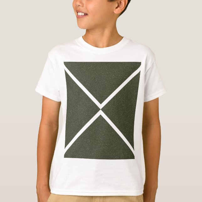 Criss-Cut Moss Green Geometric Tee - T-Shirt (Front)