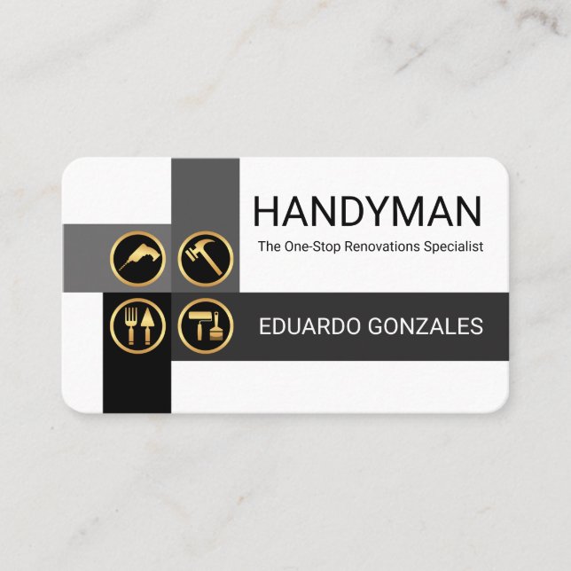 Crisscross Handyman Tool Layers Business Card (Front)