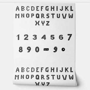 Crisscross Numbers Bold Black Digits Art Wallpaper