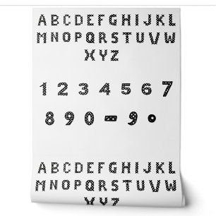 Crisscross Numbers Bold Black Digits Art Wallpaper