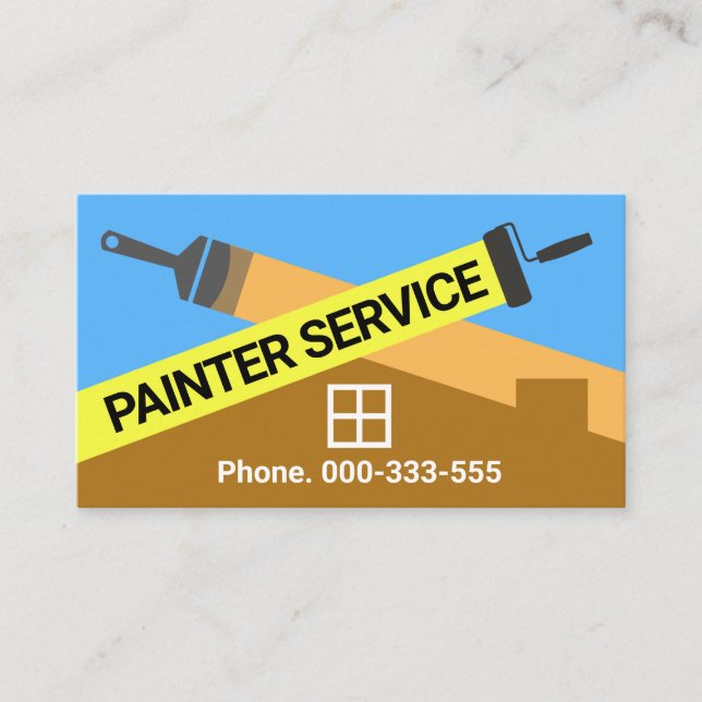 Crisscross Paint Stripes Home Painter Business Card (Front)