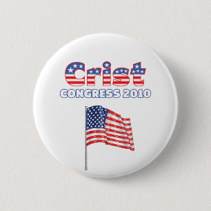 Crist Patriotic American Flag 2010 Elections 2 Inch Round Button
