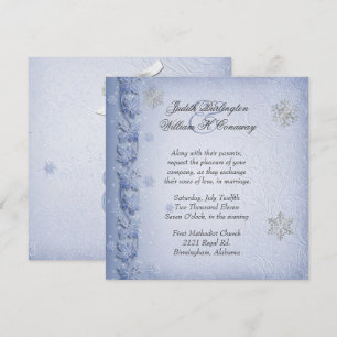 Cristal Blue Snowflakes Invitation au mariage d'hi