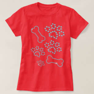 Cristal Design Chien Paws et Bones Jewel Tshirt