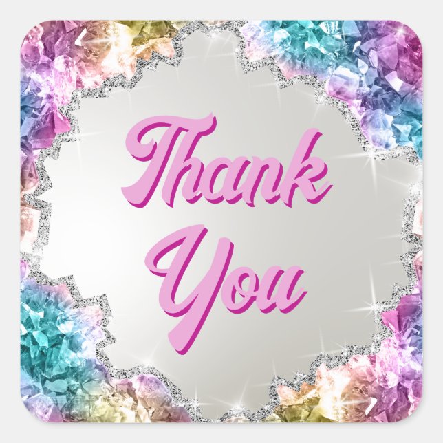 Cristaux d'iridescente autocollant carré (Devant)