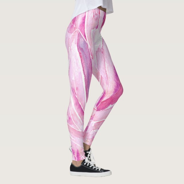 Cristaux rose pâle Motif Imprimer Leggings (Droite)