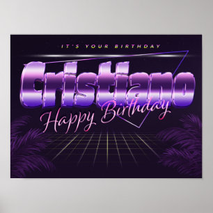 Cristiano Name Vorname retro Poster Geburtstag