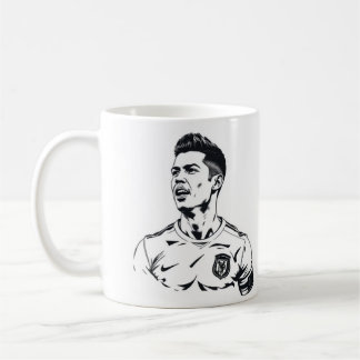 Cristiano Ronaldo Sketch Art Mug – Black and White