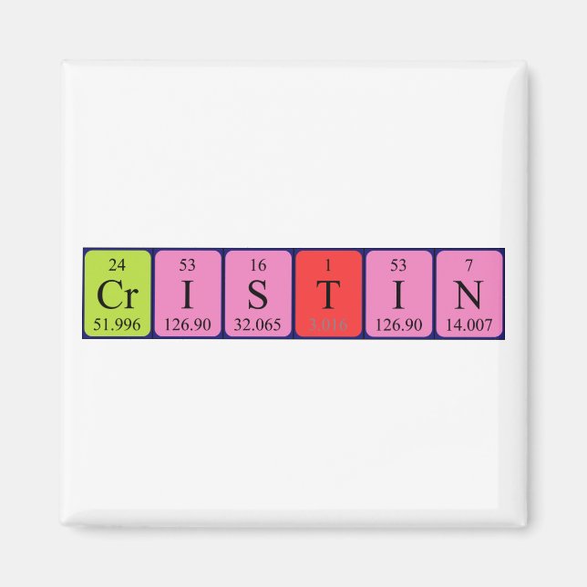 Cristin periodic table name magnet (Front)