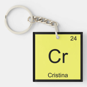 Cristina Name Chemistry Element Periodic Table Keychain