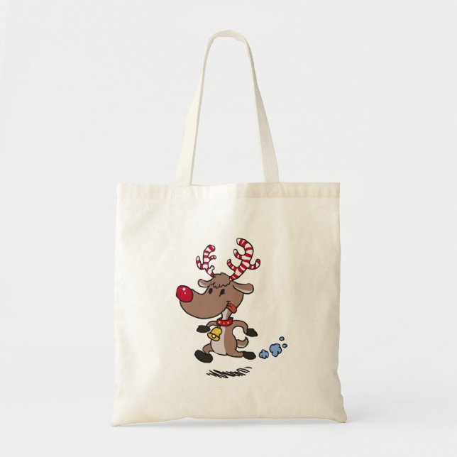 Cristmas Reindeer running | choose background colo Tote Bag (Front)