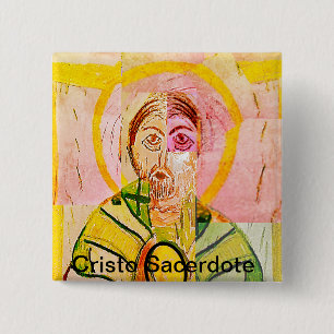 Cristo Sacerdote 2 Inch Square Button