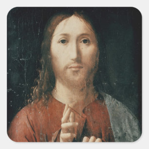 Cristo Salvator Mundi, 1465 Square Sticker