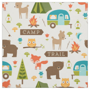 Critère de camp mignon Animaux de bois Tissu