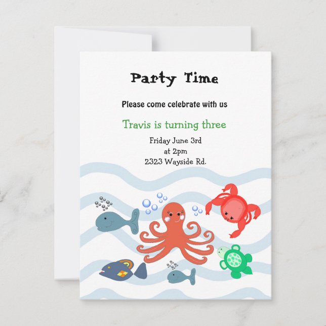 Critère maritime Invitation de fête d'anniversaire (Devant)
