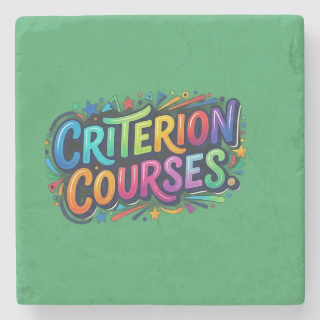 Criterion Courses Educational Graphic T-Shirt Stone Coaster (Front)
