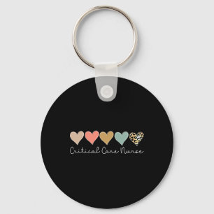 Critical Care Nurse Leopard Heart, Valentine's Day Keychain