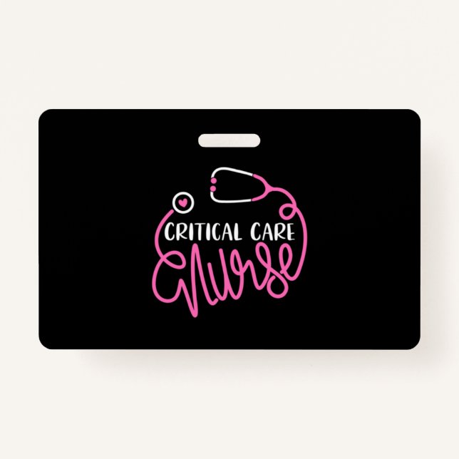 Critical Care Nurse Logo RN Critical Care Nursing Badge (Front)
