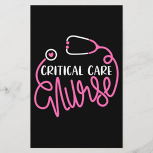Critical Care Nurse Logo RN Critical Care Nursing Stationery