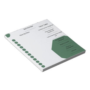 Critical Care Nurse Shift Planner Green Hexagons Notepad