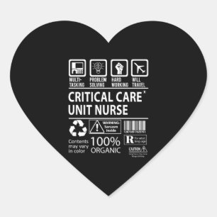 Critical Care Unit Nurse - Multitasking Heart Sticker