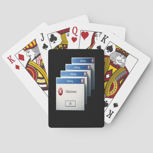 Critical Error — Retro Windows Warning Boxes Graph Playing Cards (Back)