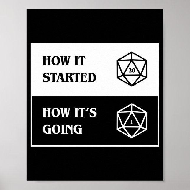 Critical Fail D20 Dice How it is Going Funny Poster (Front)