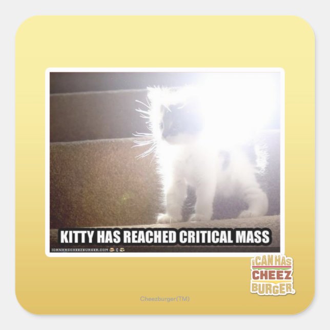 Critical Mass Kitty Square Sticker (Front)