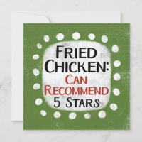 Critique de poulet frit 5 étoiles Carte de voeux