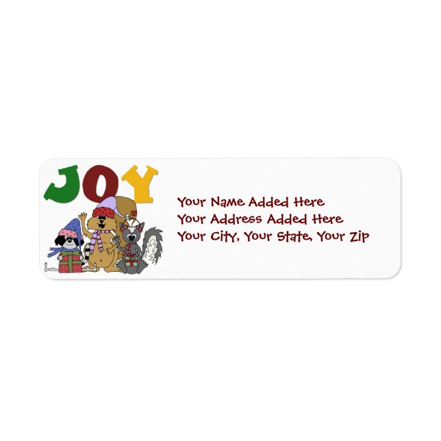 Critter Christmas Return Address Labels (Front)
