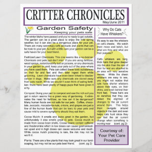 Critter Chronicles Newsletter - May/June 2011 Flyer