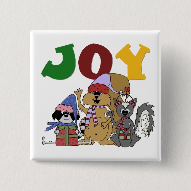 Critter Joy Tshirts and Gifts 2 Inch Square Button (Front)