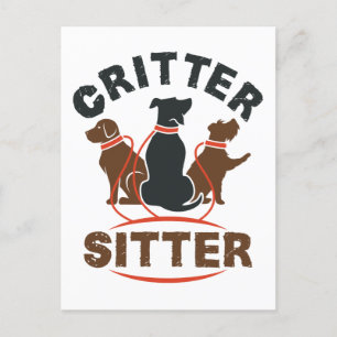 Critter Sitter Cute Pet Sitter Postcard