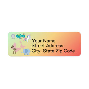 Critters and Butterflies Baby Shower Label
