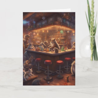 Critters Christmas party at the bar customer Card