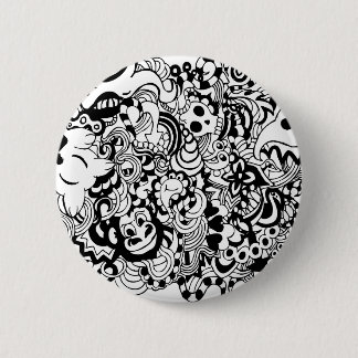 Critters in chaos doodle 2 inch round button