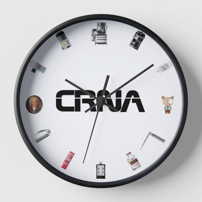 CRNA Anesthesia  Clock (Front)