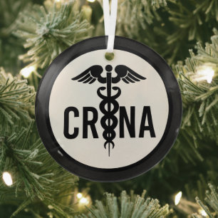 CRNA Certified Registered Nurse Anesthetist Gifts Glass Ornament