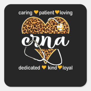 Crna Certified Registered Nurse Anesthetist Leopar Square Sticker
