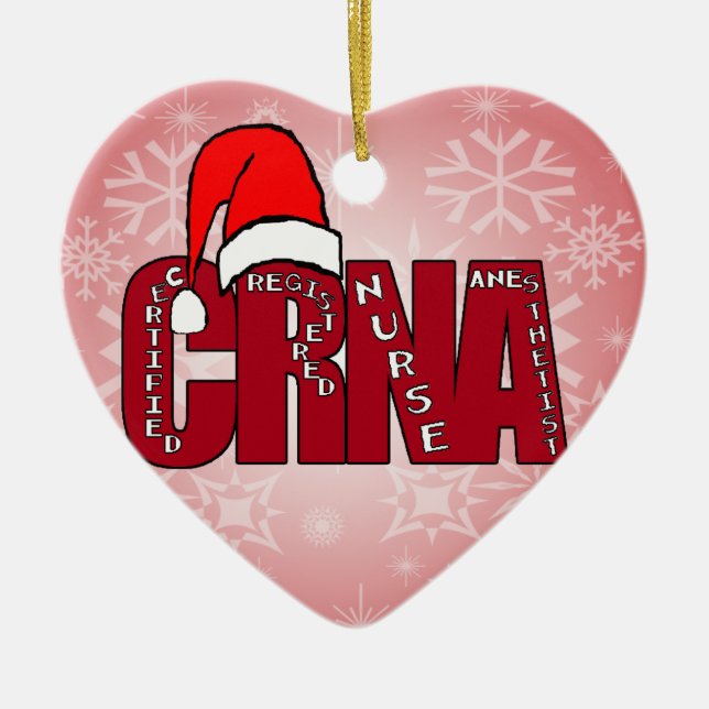 CRNA Certified Registered Nurse Anesthetist SANTA Ceramic Ornament (Front)