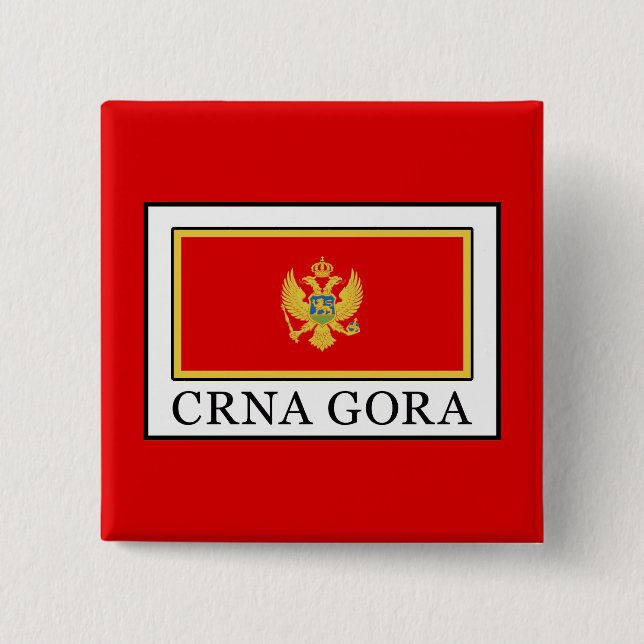 Crna Gora 2 Inch Square Button (Front)