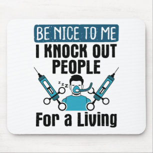 CRNA Knock Out People Nurse Anesthetist Mouse Pad
