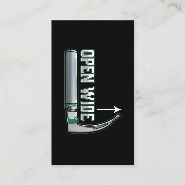 CRNA laryngoscope Anesthesiologist Intubation Business Card (Front)