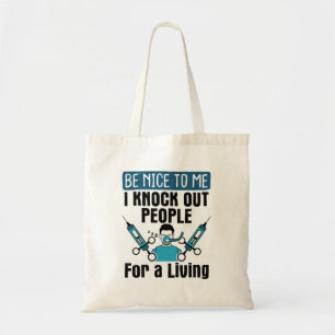 CRNA Nurse Anesthetist Anesthesiologist Knock Out Tote Bag