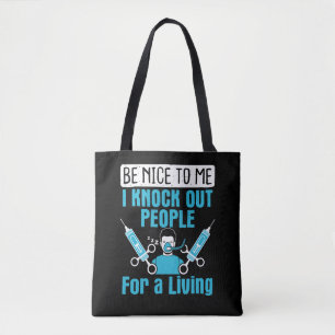 CRNA Nurse Anesthetist Knock Out People Tote Bag