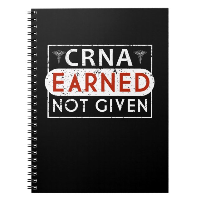 CRNA Registered Anesthetist Anesthesiologist Notebook (Front)