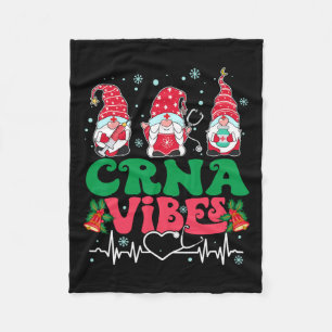 Crna Vibes Nurse Gnome Christmas Stethoscope Xmas Fleece Blanket